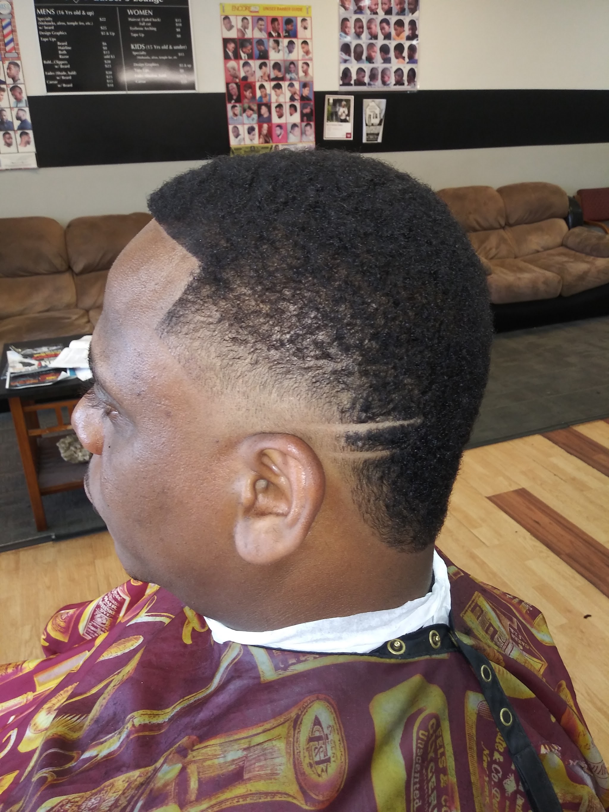 A fade with a sharp design line cut into the side